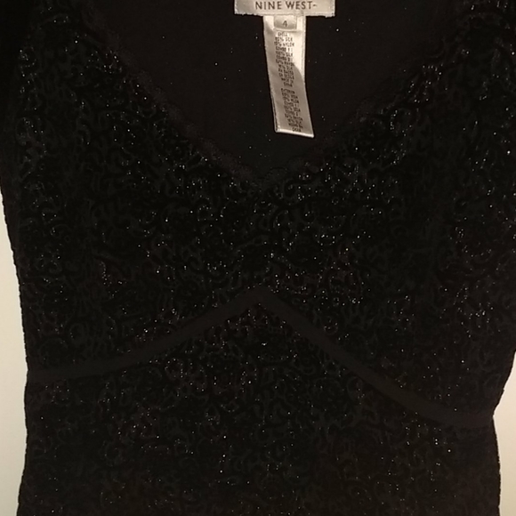 Nine West flocked velvet silk blend blouse sz 4 - Picture 7 of 8